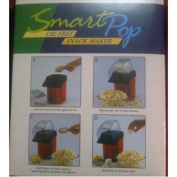 Popcorn Maker-Smart Pop to Make Oil Free Popcorn With Action Adjustable Slicer Free